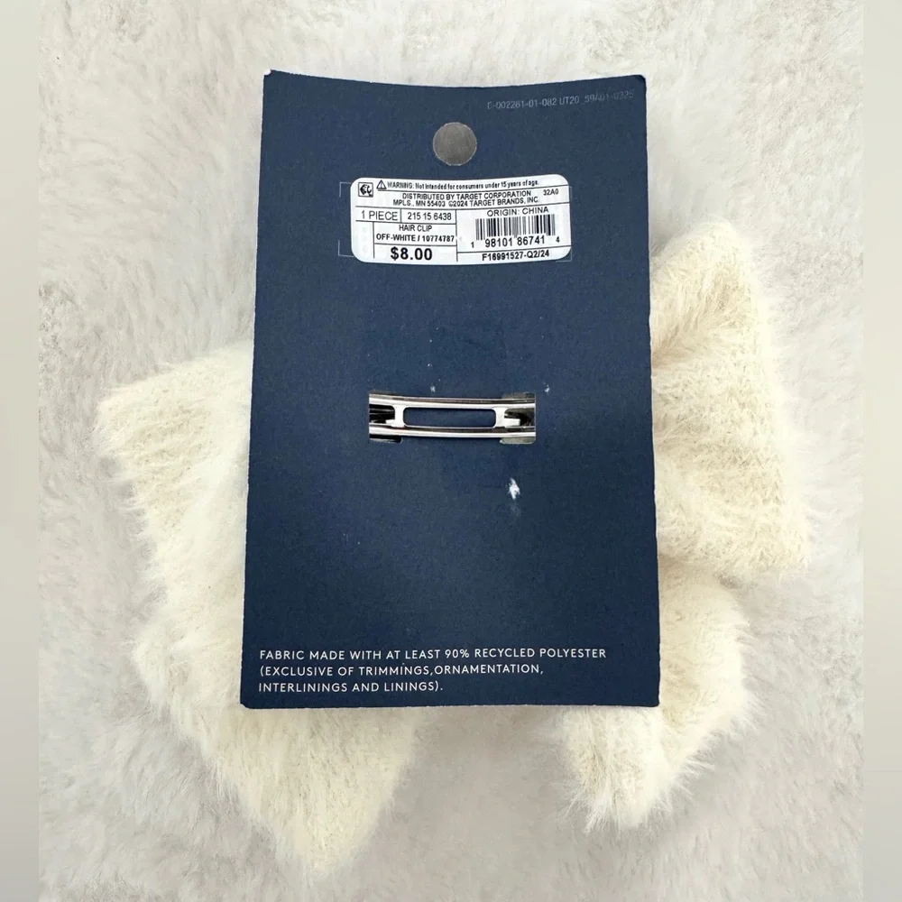 Universal Thread Ivory Fuzzy Bow Hair Clip - NWT - Picture 3 of 3